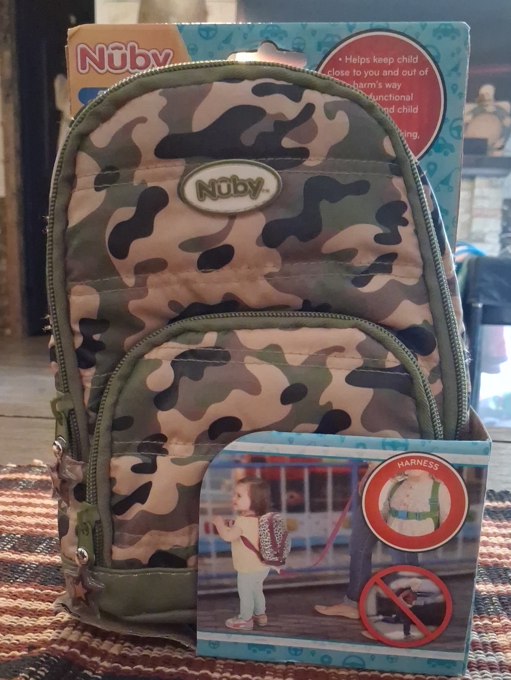 Nuby Kids' Camouflage Backpack in Olive Green